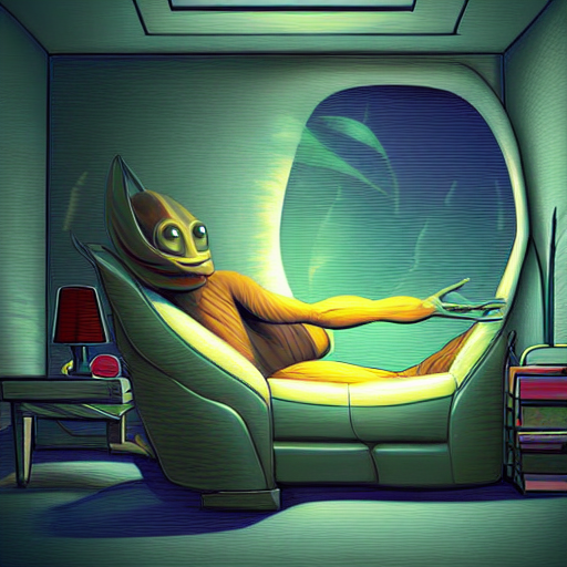 Alien on sofa 1