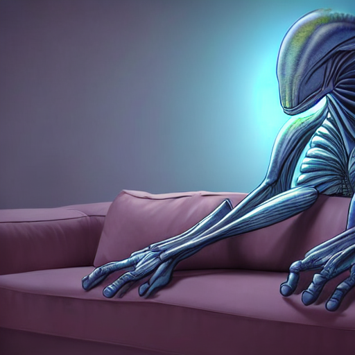 Alien on sofa 6