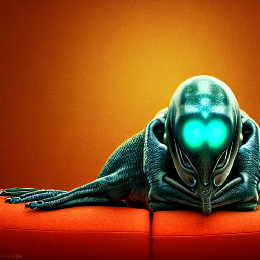 Alien on sofa 7