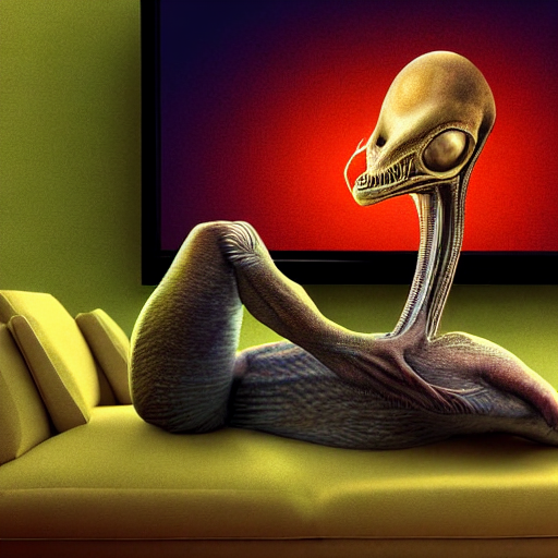 Alien on sofa 8